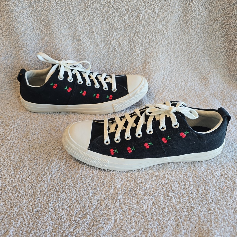 Converse All Star Madison All-over Embroidered Cherries Low Women's Shoes Sz 11